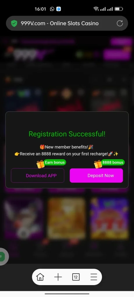 999V Welcome Bonus